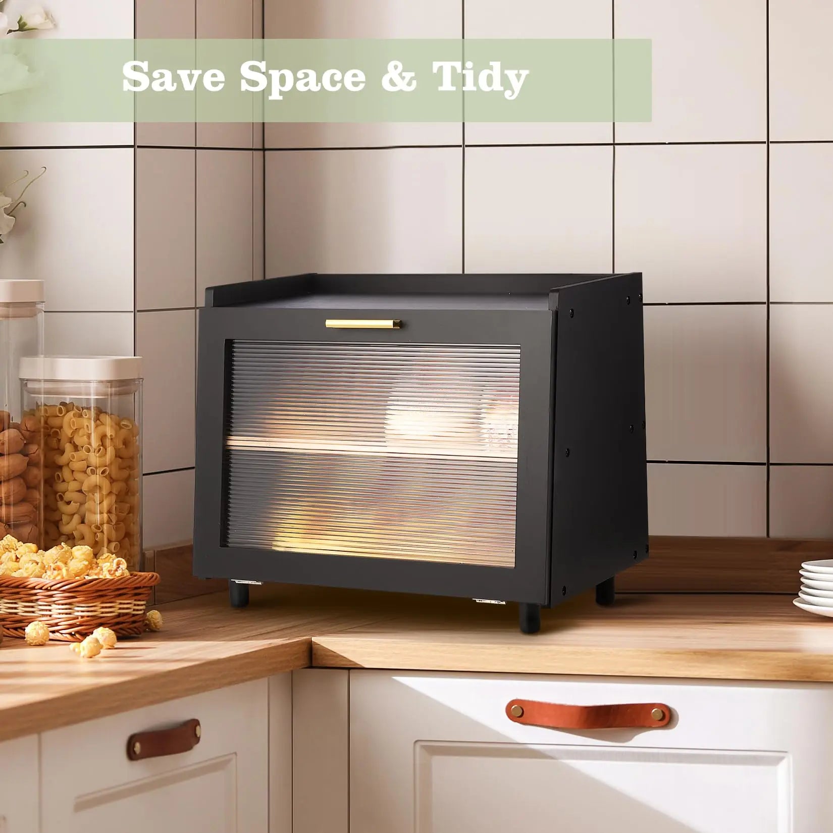 Double Layer Large Bamboo Bread Box