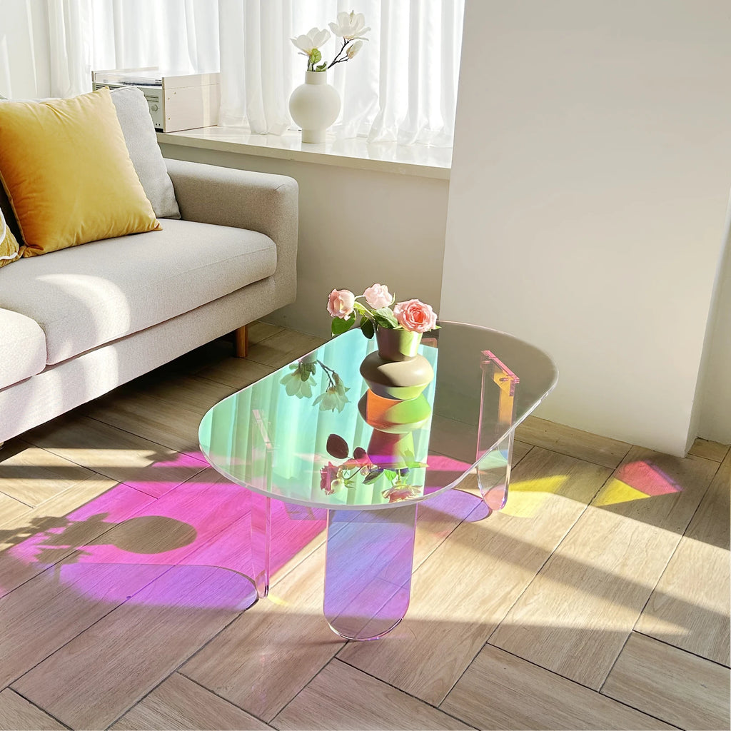 Acrylic Coffee Table – Iridescent Colorful