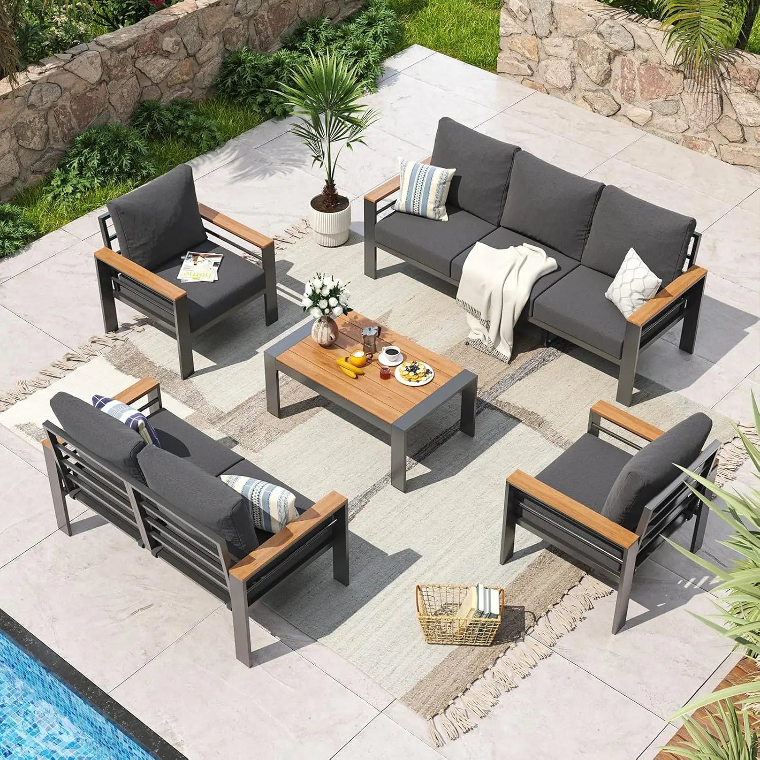 7-Seat Aluminum Patio Furniture Set