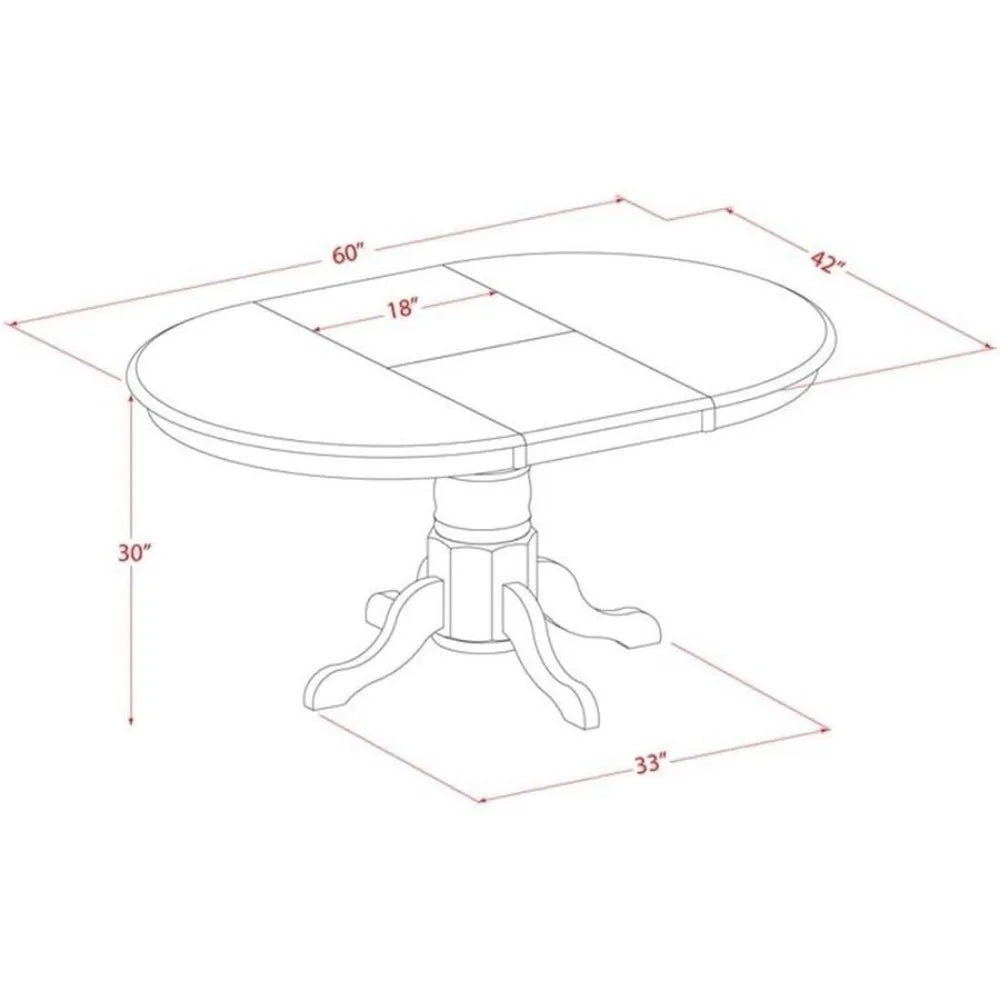 Elegant Oval Dining Room Table with Butterfly Leaf & Pedestal Base – 42" x 60"