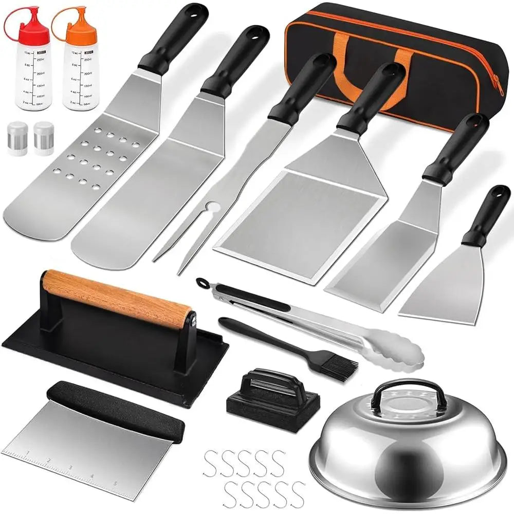 27-Piece Griddle Accessories Set – Stainless Steel Flat Top Grill Kit
