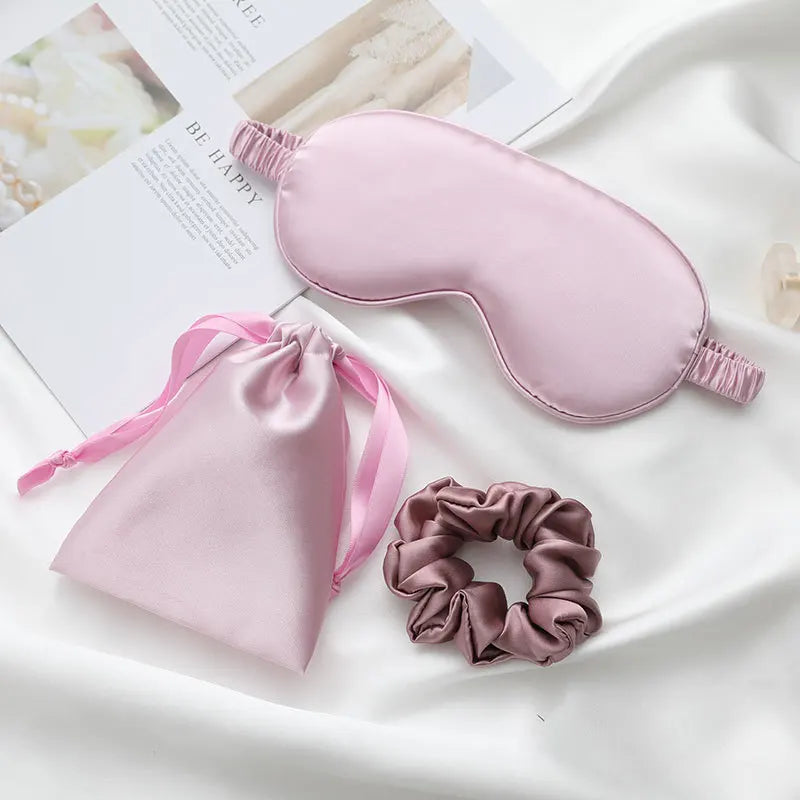 3-Piece Women’s Imitated Silk Sleep Eye Mask Set