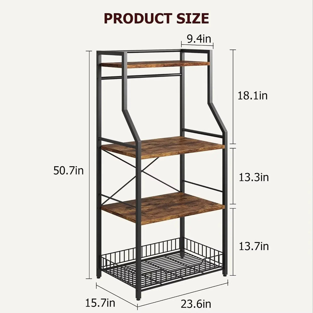 4-Tier Kitchen Bakers Rack & Coffee Bar Station