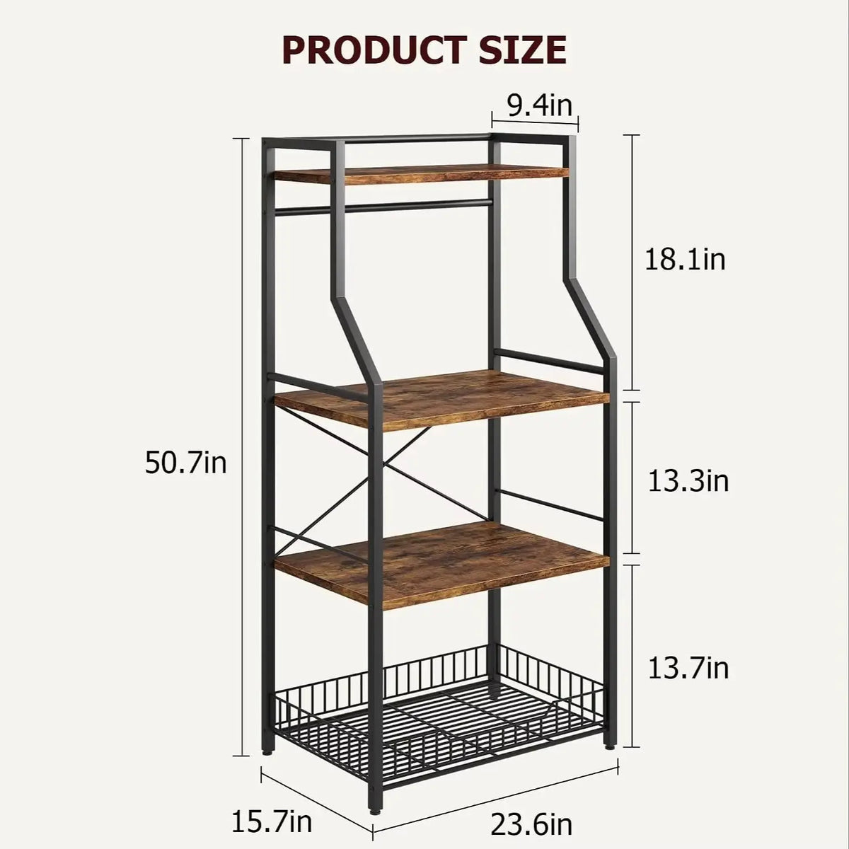 4-Tier Kitchen Bakers Rack & Coffee Bar Station