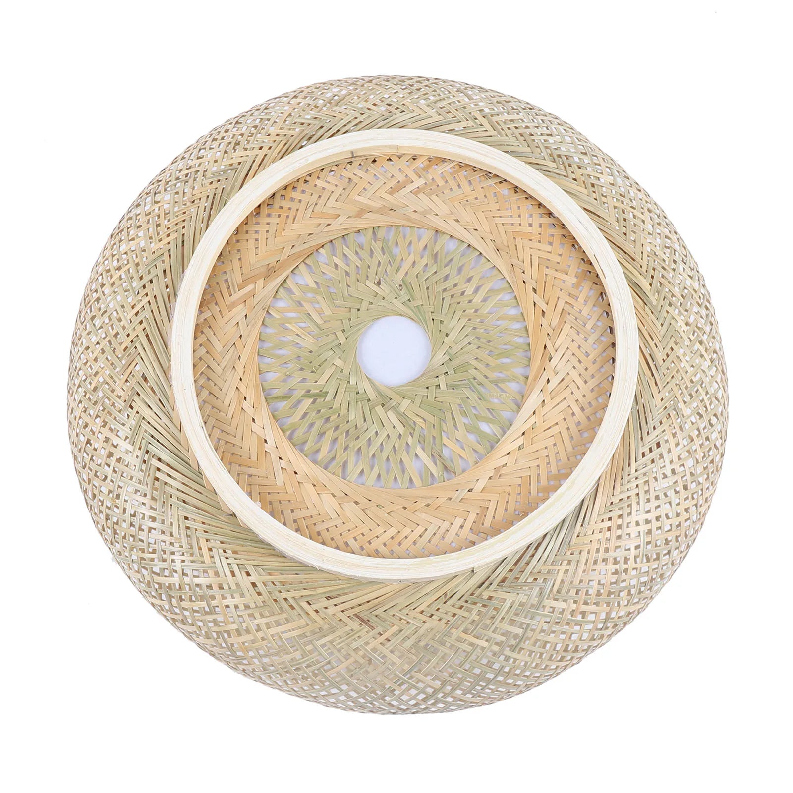 Flush Mount Bamboo Shade Ceiling Light Fixture – Rattan Wicker Pendant Lamp