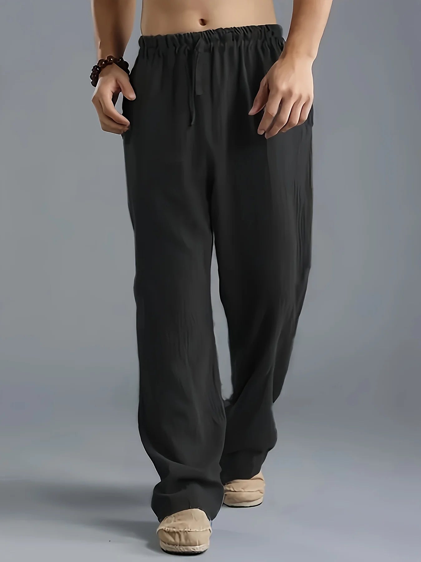 Men's Plus-Size Linen Breathable Sweatpants