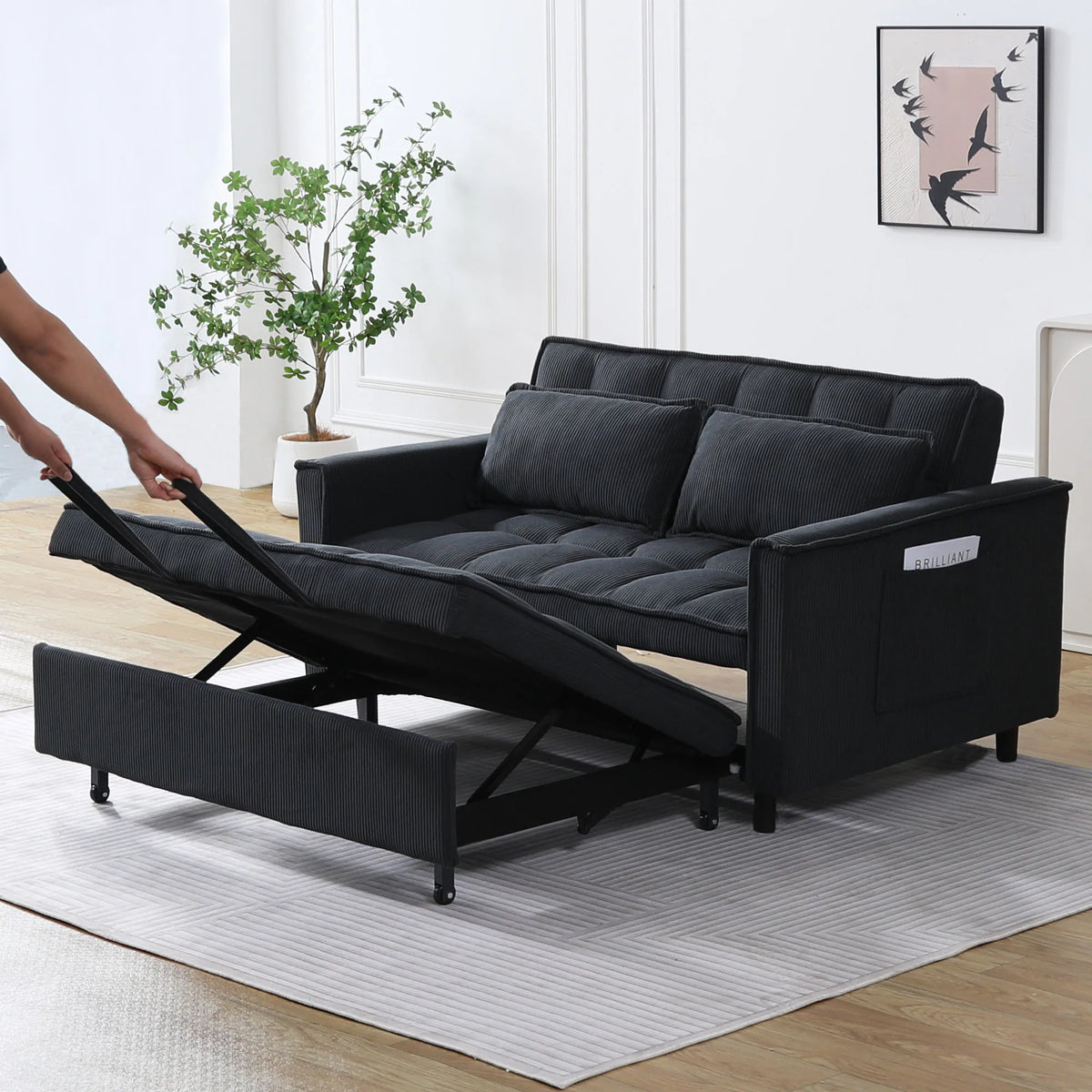 Corduroy Convertible Sleeper Sofa Bed