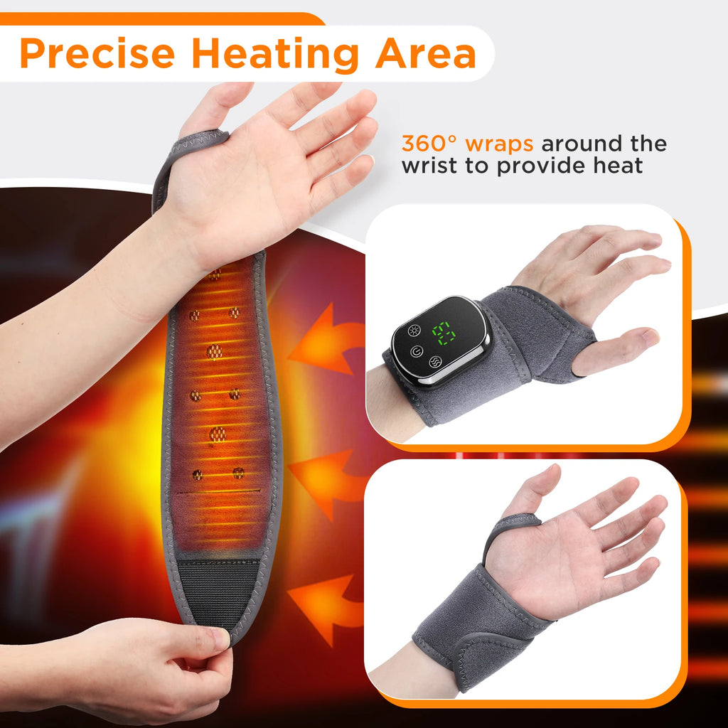 Cordless Wrist Hand Heated Massager for Pain Relief
