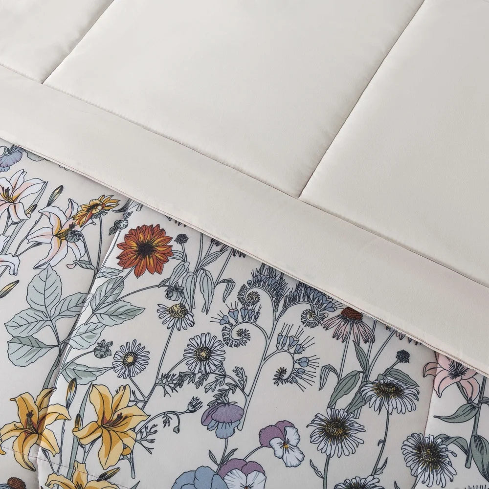 7-Piece Reversible King Comforter Set – Complete Bedding Ensemble