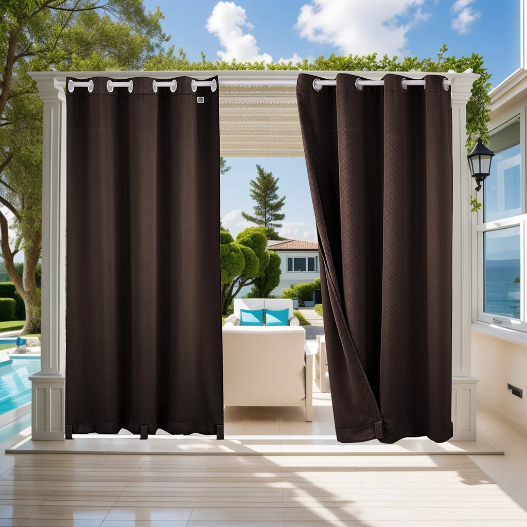 Outdoor Curtains for Patio – Rustproof Grommet Top Waterproof Drapes