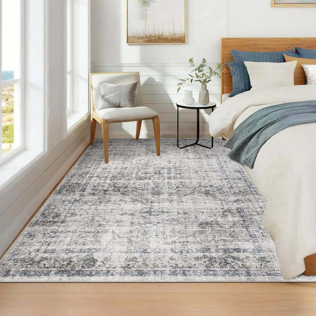 Washable Area Rug – Stain-Resistant Indoor Carpet with Non-Slip Backing