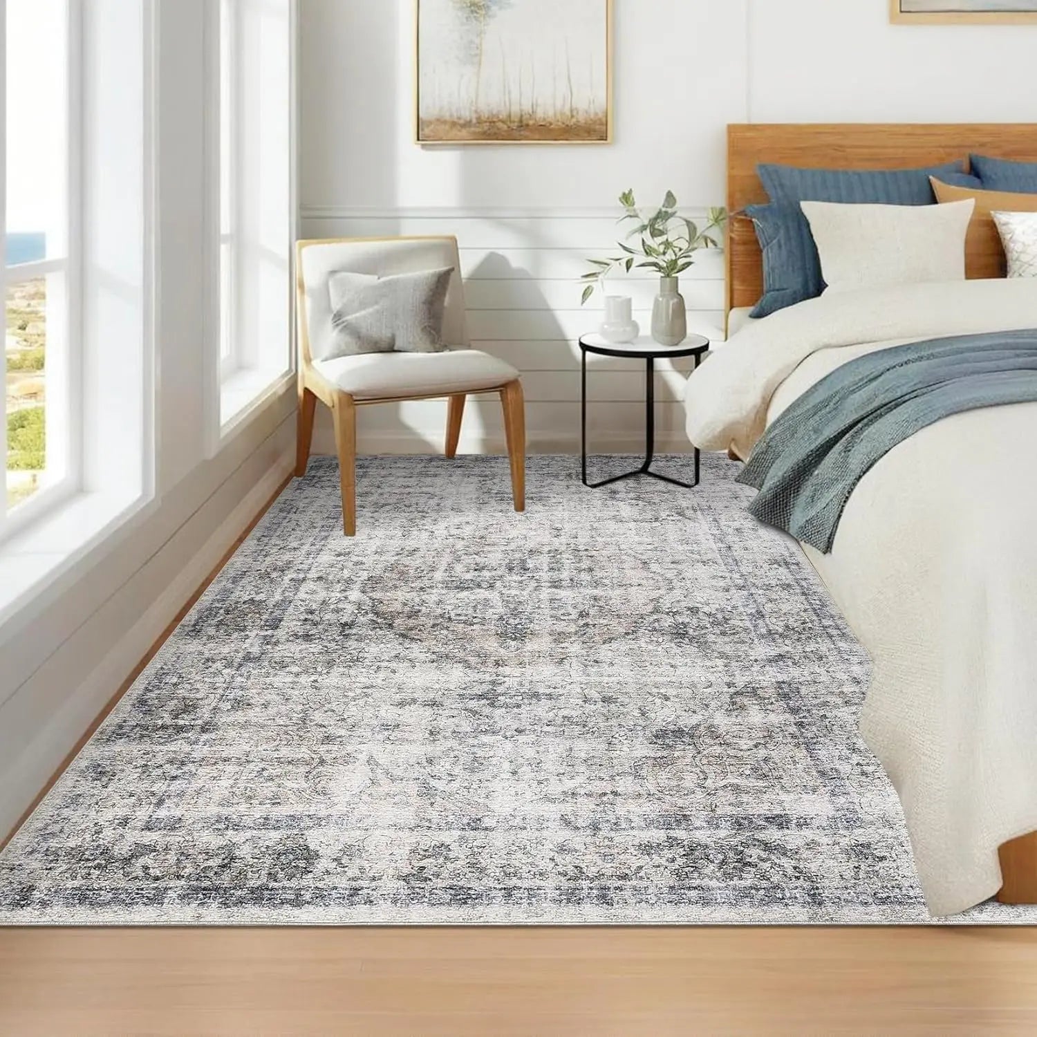 Washable Area Rug – Stain-Resistant Indoor Carpet with Non-Slip Backing